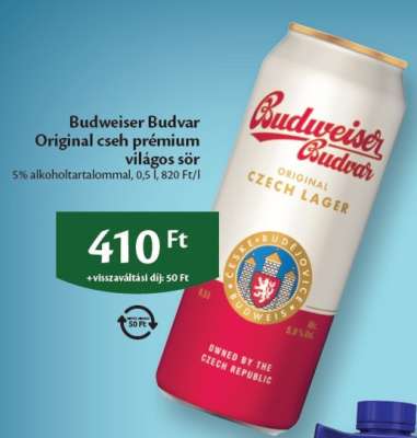 Budweiser Budvar Original cseh prémium világos sör