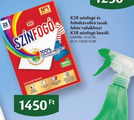 K2R színfogó és folteltávolító tasak fehér ruhákhoz/ K2R színfogó kendő