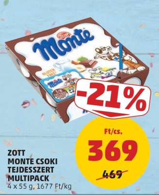 Zott Monte Csoki Tejdesszert Multipack