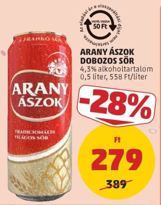 Arany Ászok Dobozos Sör