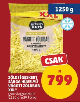 ZÖLDÉGESKERT SÁRGA HÜVELYŰ VÁGOTT ZÖLDBAB XXL