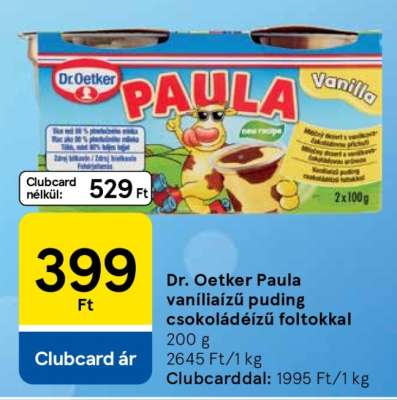 Dr. Oetker Paula vaníliaízű puding csokoládéízű foltokkal