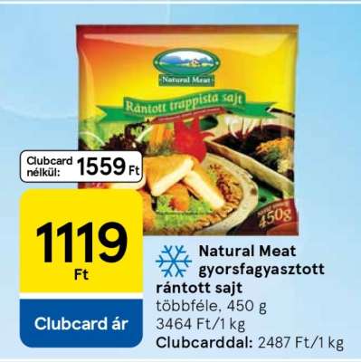 Natural Meat gyorsfagyasztott rántott sajt