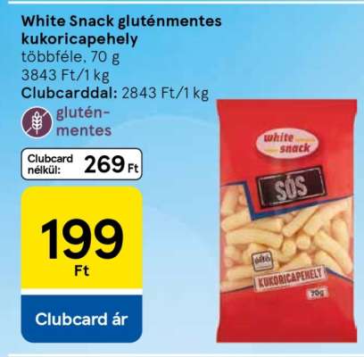 White Snack gluténmentes kukoricapehely