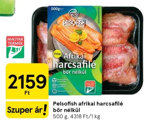 Pelsofish afrikai harcsafilé bőr nélkül