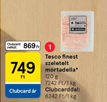Tesco finest szeletelt Mortadella