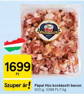 Pápai Hús kockázott bacon