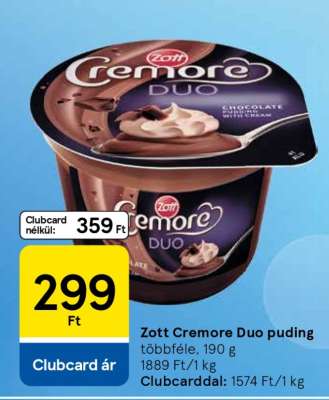 ZOTT Cremore duo puding