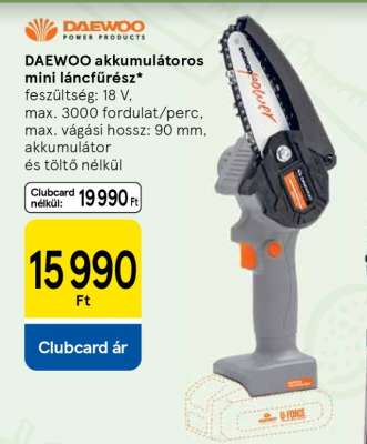 Daewoo akkumulátoros mini láncfűrész