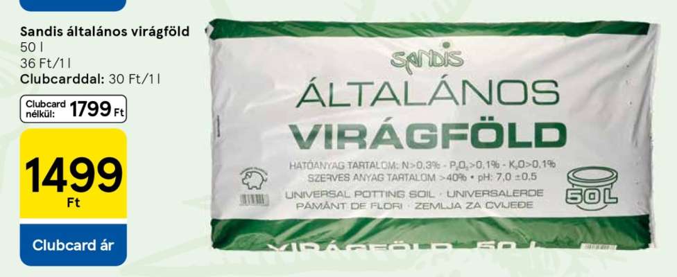 Sandis általános virágföld