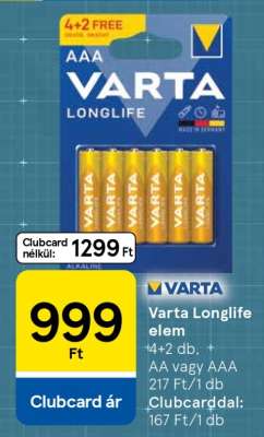 Varta Longlife elem