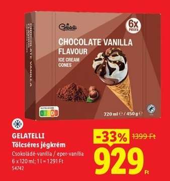 GELATELLI Tölcséres jégkrém