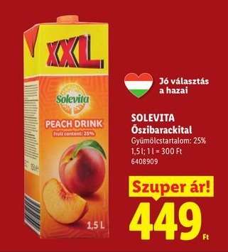 Solevita Őszibarackital