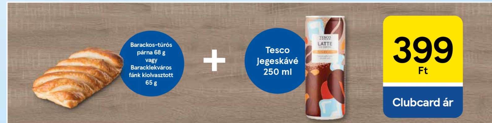 Barackos-túrós párna + Tesco Jegeskávé