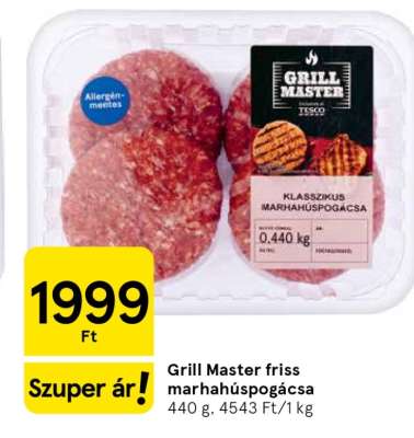 Grill Master friss marhahúspogácsa