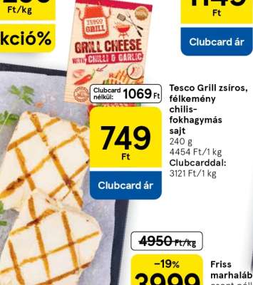 Tesco Grill zsíros, félkemény chilis-fokhagymás sajt