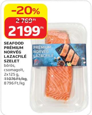 SEAFOOD PRÉMIUM NORVÉG LAZACFILÉ SZELET