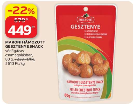 MARONI HÁMOZOTT GESZTENYE SNACK