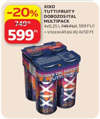 XIXO TUTTI FRUITY DOBOZOSITAL MULTIPACK