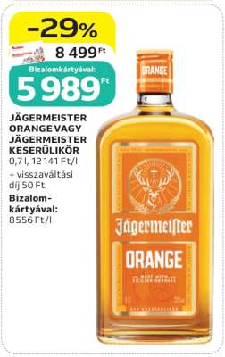 JÄGERMEISTER ORANGE VAGY JÄGERMEISTER KESERŰLIKŐR