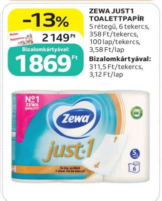 ZEWA JUST1 TOALETTPAPÍR