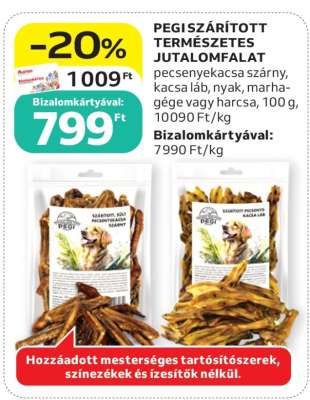 PEGI SZÁRÍTOTT, TERMÉSZETES JUTALOMFALAT