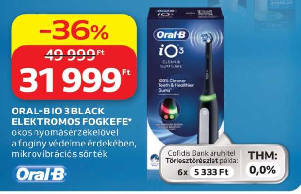 ORAL-B IO 3 BLACK ELEKTROMOS FOGKEFE