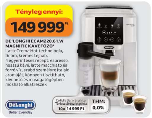 DE’LONGHI ECAM220.61.W MAGNIFIC KÁVÉFŐZŐ