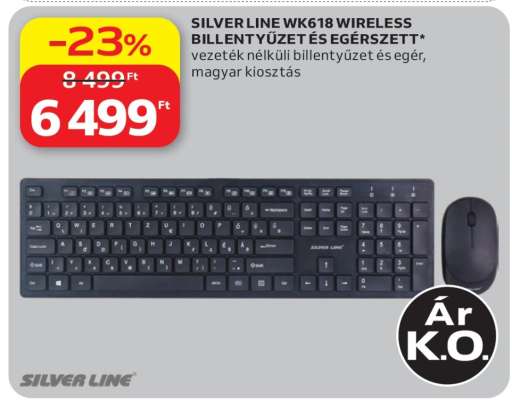 SILVER LINE WK618 WIRELESS BILLENTYŰZET ÉS EGÉRSZETT