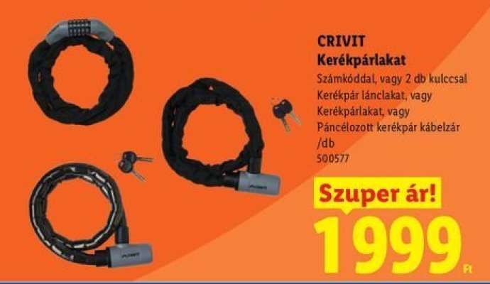 CRIVIT Kerékpár lakat