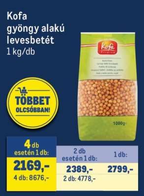 Kofa gyöngy alakú levesbetét