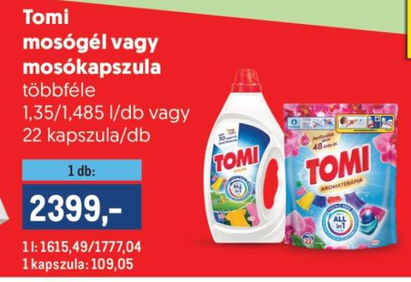 Tomi mosógél vagy mosókapszula