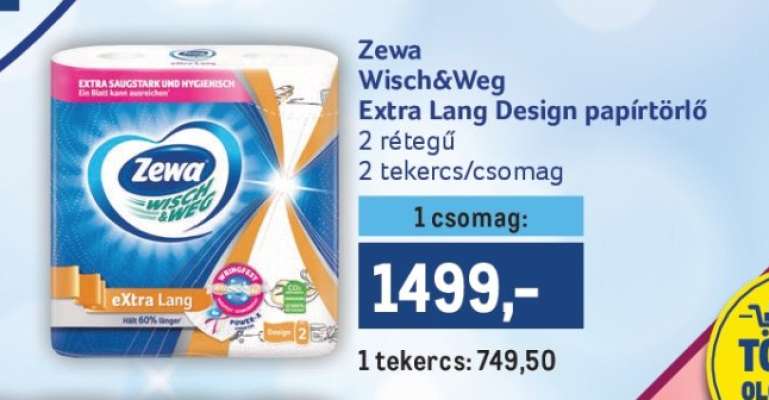 Zewa Wisch&Weg Extra Lang Design papírtörlő