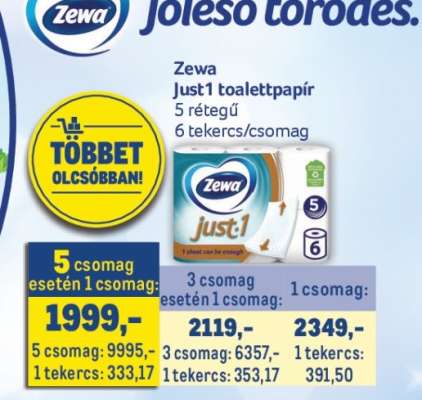 ZEWA JUST1 TOALETTPAPÍR