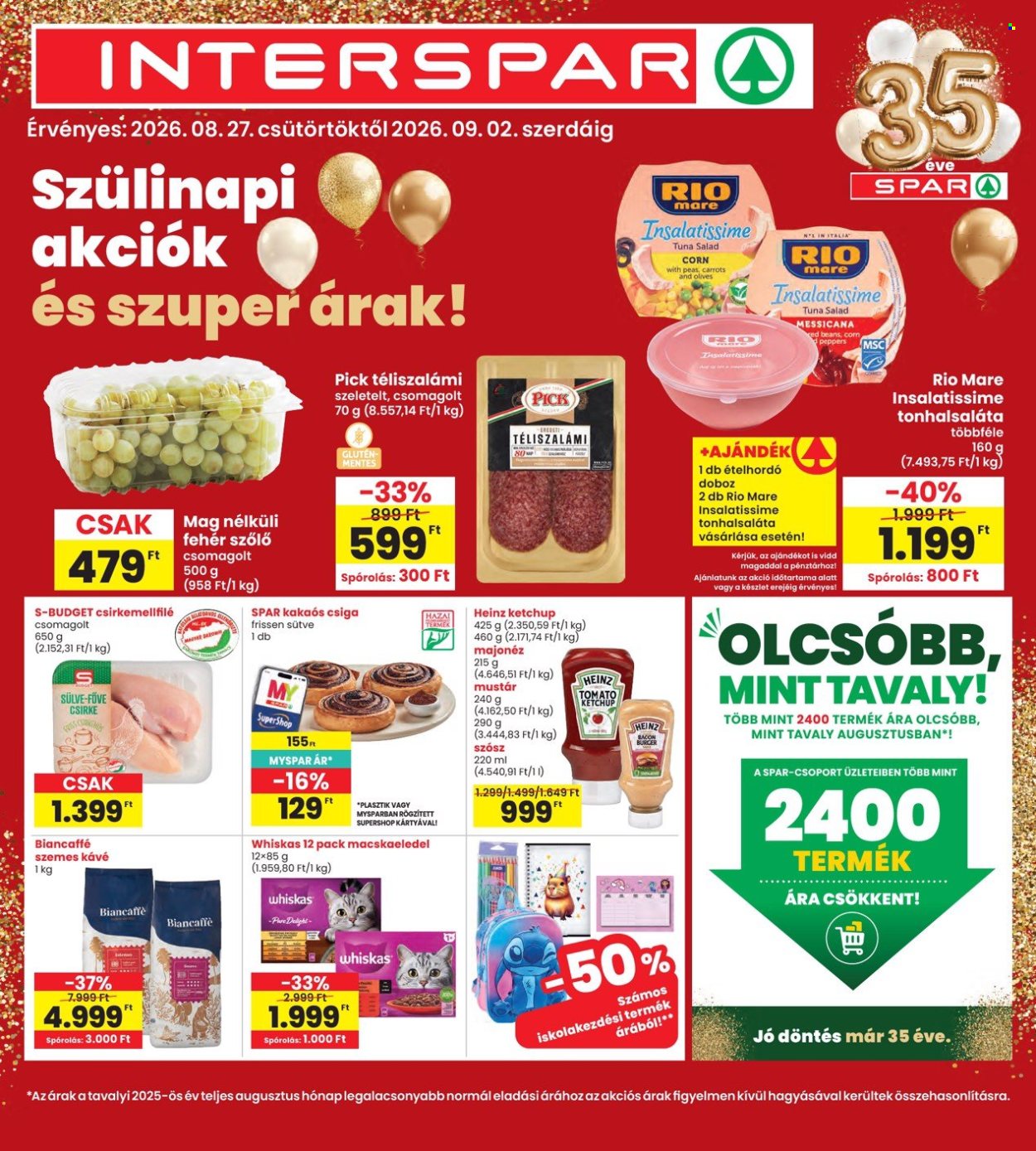 INTERSPAR akciós újság érvényes:  - 2026.08.27 - 2026.09.02. 1. oldal Oldal 1