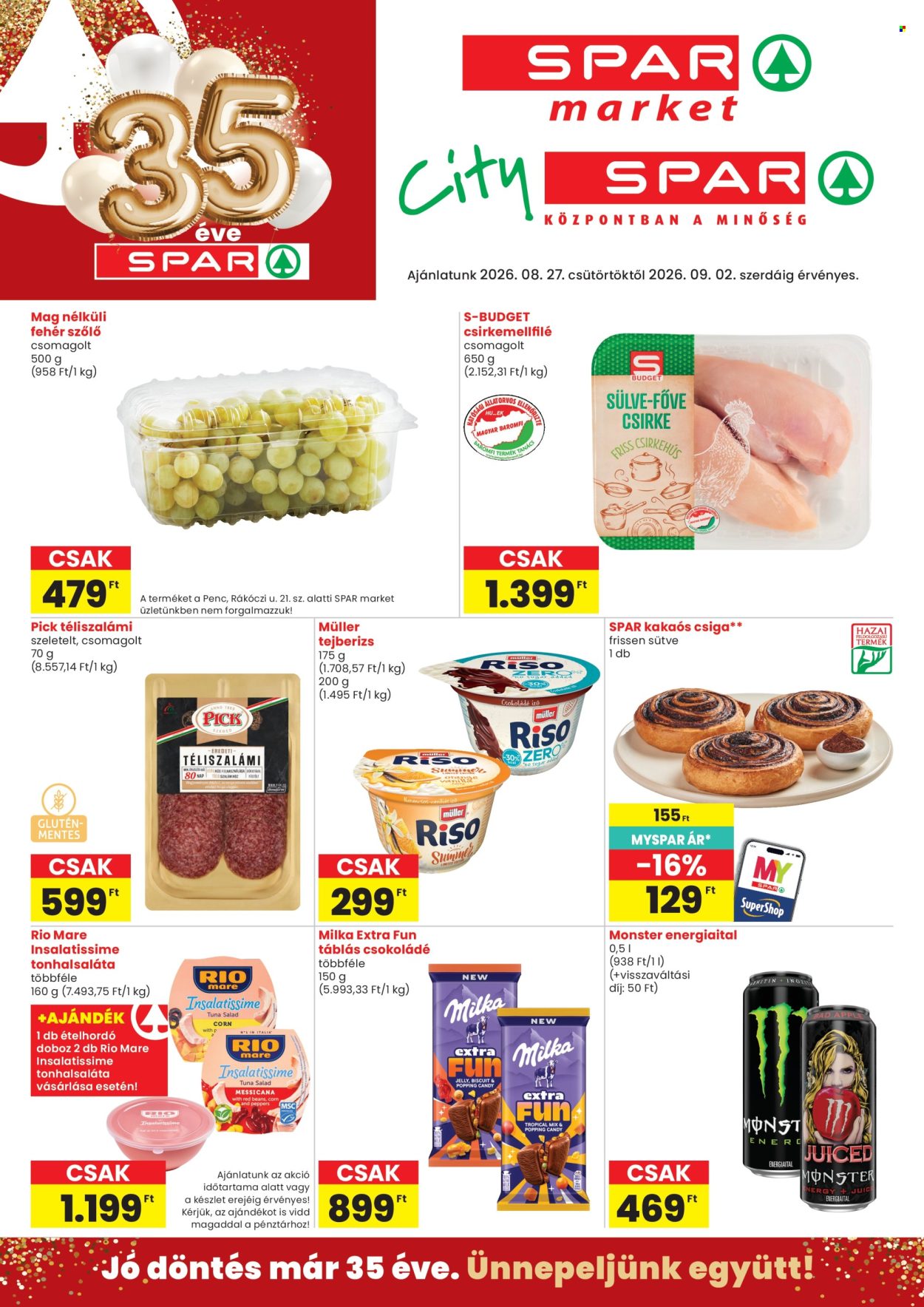 SPAR akciós újság érvényes:  - 2026.08.27 - 2026.09.02. 1. oldal Oldal 1