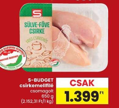 S-BUDGET csirkemellfilé