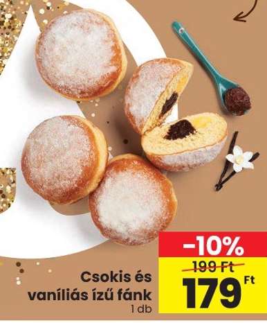 Csokis és vaníliás ízű fánk