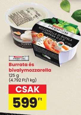 Burrata és bivalymozzarella