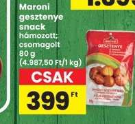 Maroni gesztenye snack hámozott; csomagolt