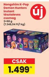 Nongshim K-Pop Demon Hunters instant tésztaleves csomag