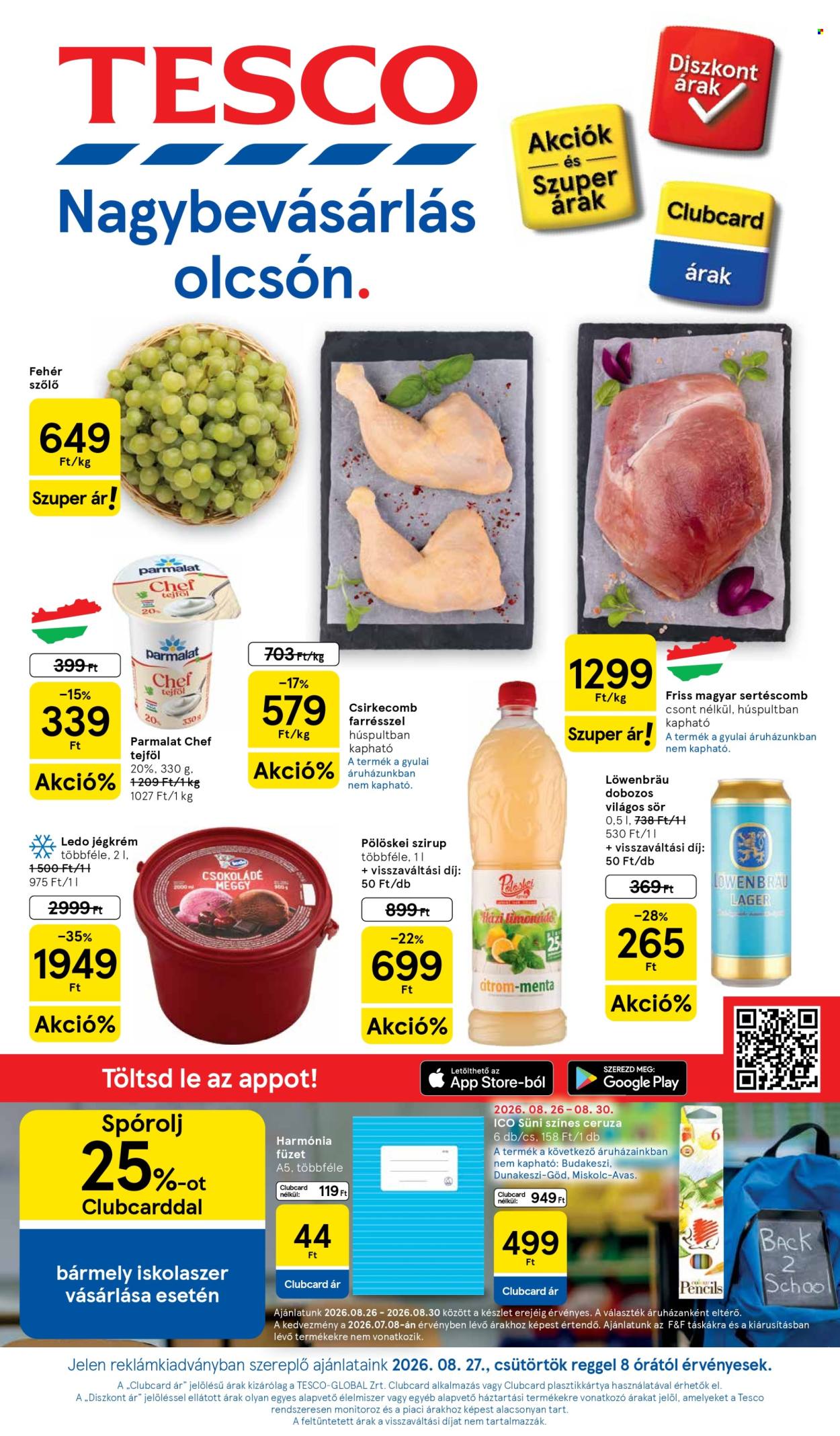 TESCO akciós újság érvényes:  - 2026.08.27 - 2026.09.02. 1. oldal Oldal 1