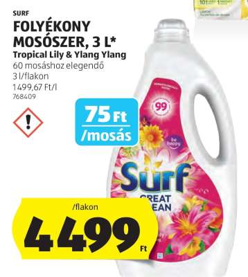 Surf Folyékony Mosószer, 3 L
