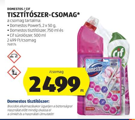 DOMESTOS / CIF TISZTÍTÓSZER-CSOMAG