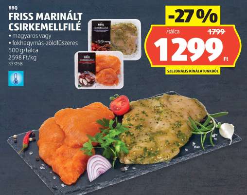 Friss, marinált csirkemellfilé