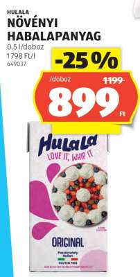 Hulala Növényi Habalapanyag