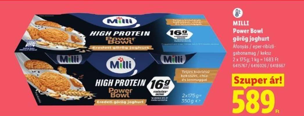 MILLI Power Bowl görög joghurt