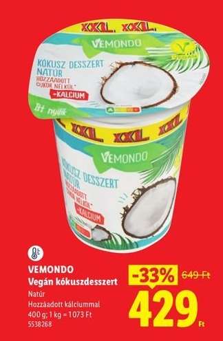 Vemondo Vegán kókuszdesszert