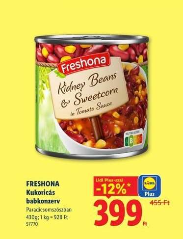 FRESHONA Kukoricás babkonzerv