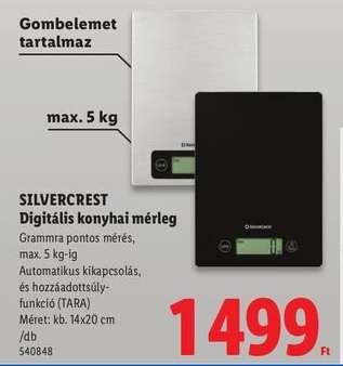 SILVERCREST Digitális konyhai mérleg